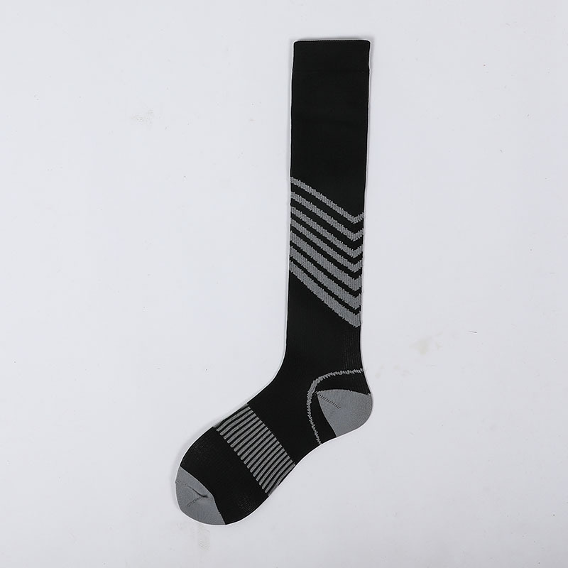 Male Female Calf Sports Socks Autumn Winter Fashion Striped Socks Boots Compression Socks for Travel 15-20 mmHg